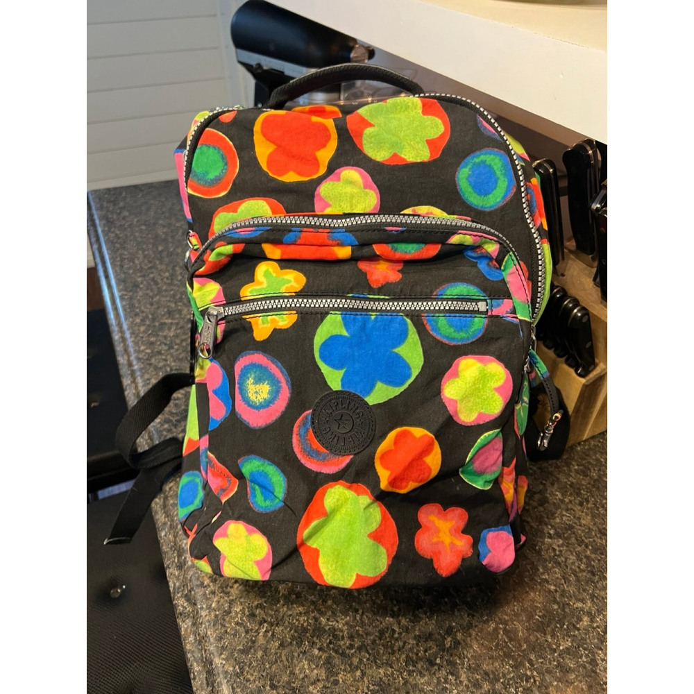 Rare Kipling Funky Flower Backpack